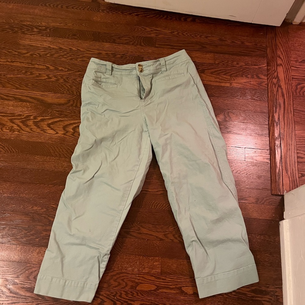 High waisted wide leg light blue pants